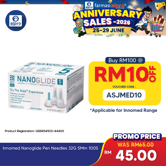 Innomed Nanoglide Pen Needles 32g 5mm 100s Alpro Pharmacy