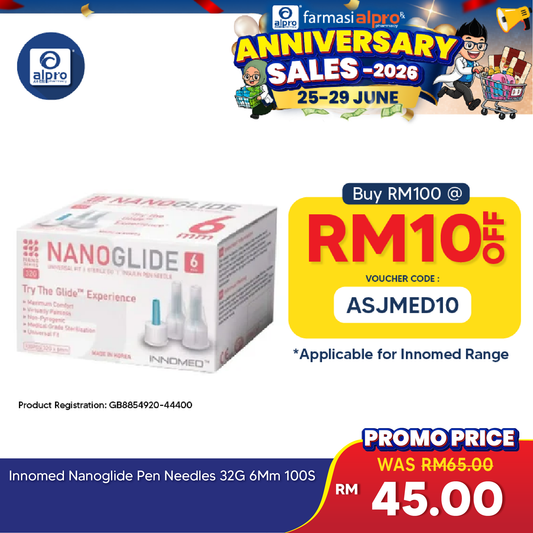 Innomed Nanoglide Pen Needles 32g 6mm 100s Alpro Pharmacy