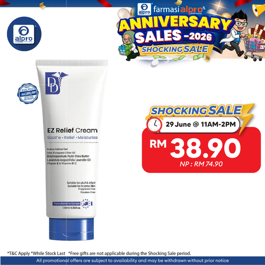DD EZ Relief Cream 120g  | Relief Cream for Dry, Itchy Skin DD