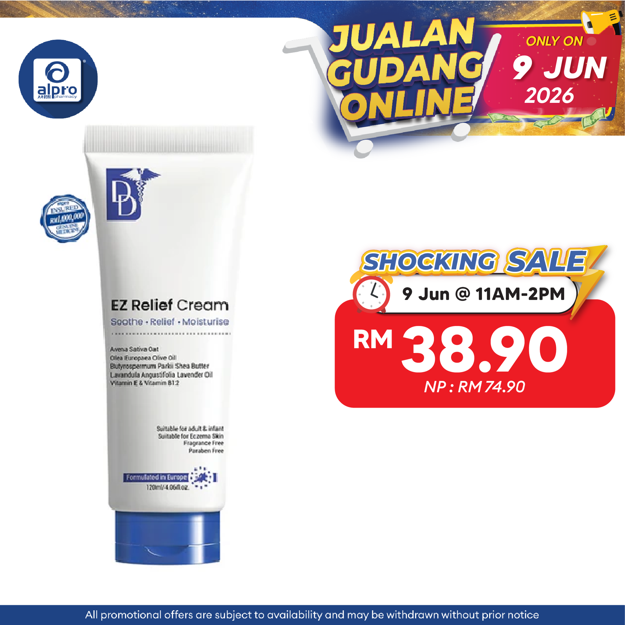 DD EZ Relief Cream 120g  | Relief Cream for Dry, Itchy Skin