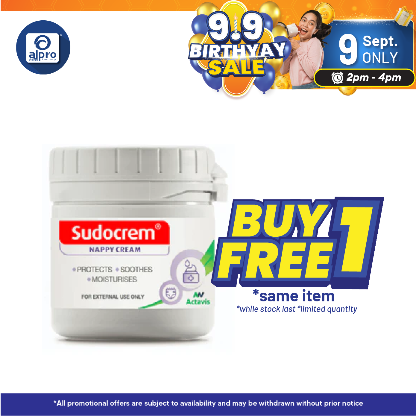 Sudocrem Nappy Rash Cream 125g | Soothes and Protect Skin Alpro Pharmacy