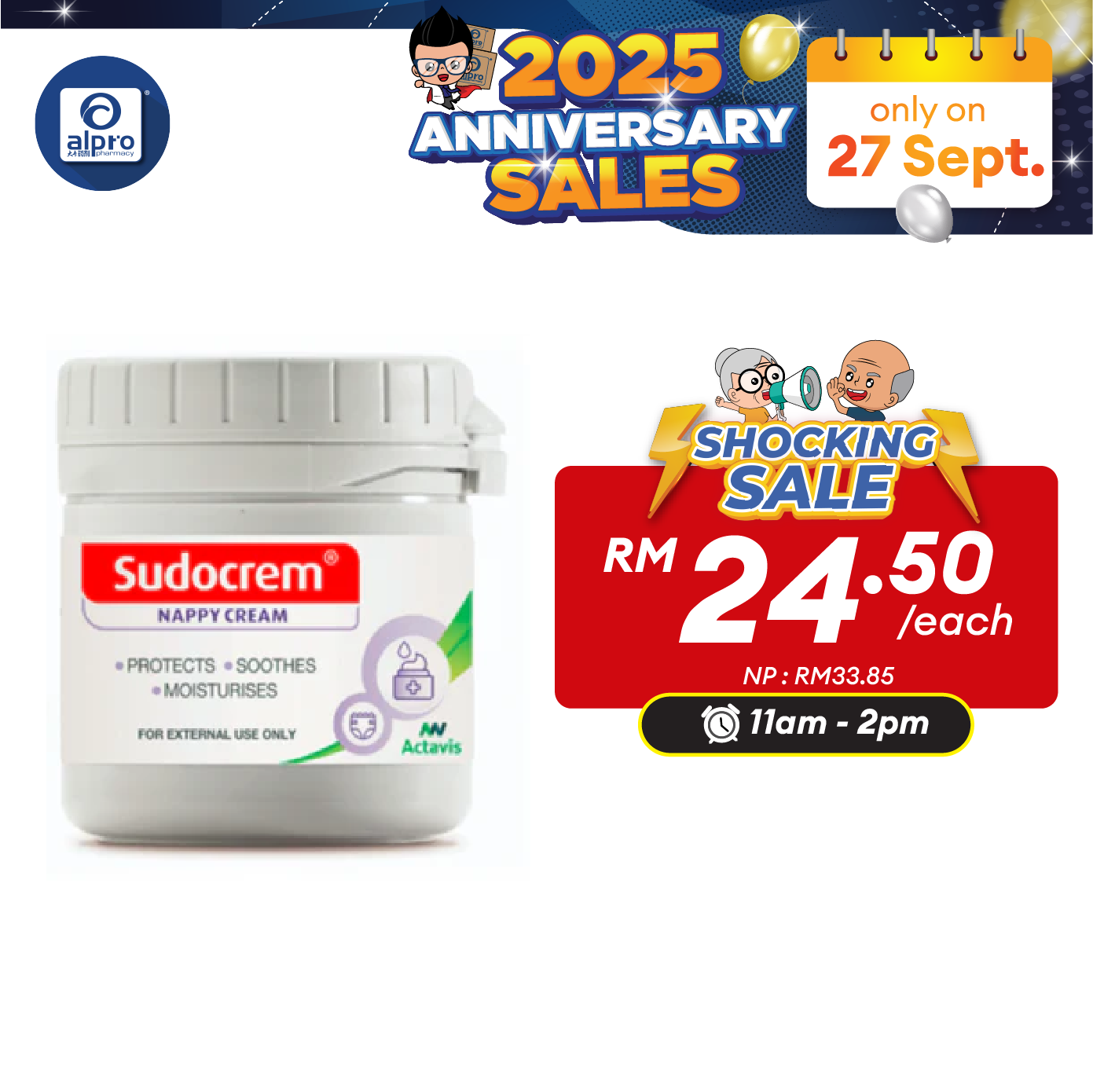Sudocrem Nappy Rash Cream 125g | Soothes and Protect Skin Sudocream