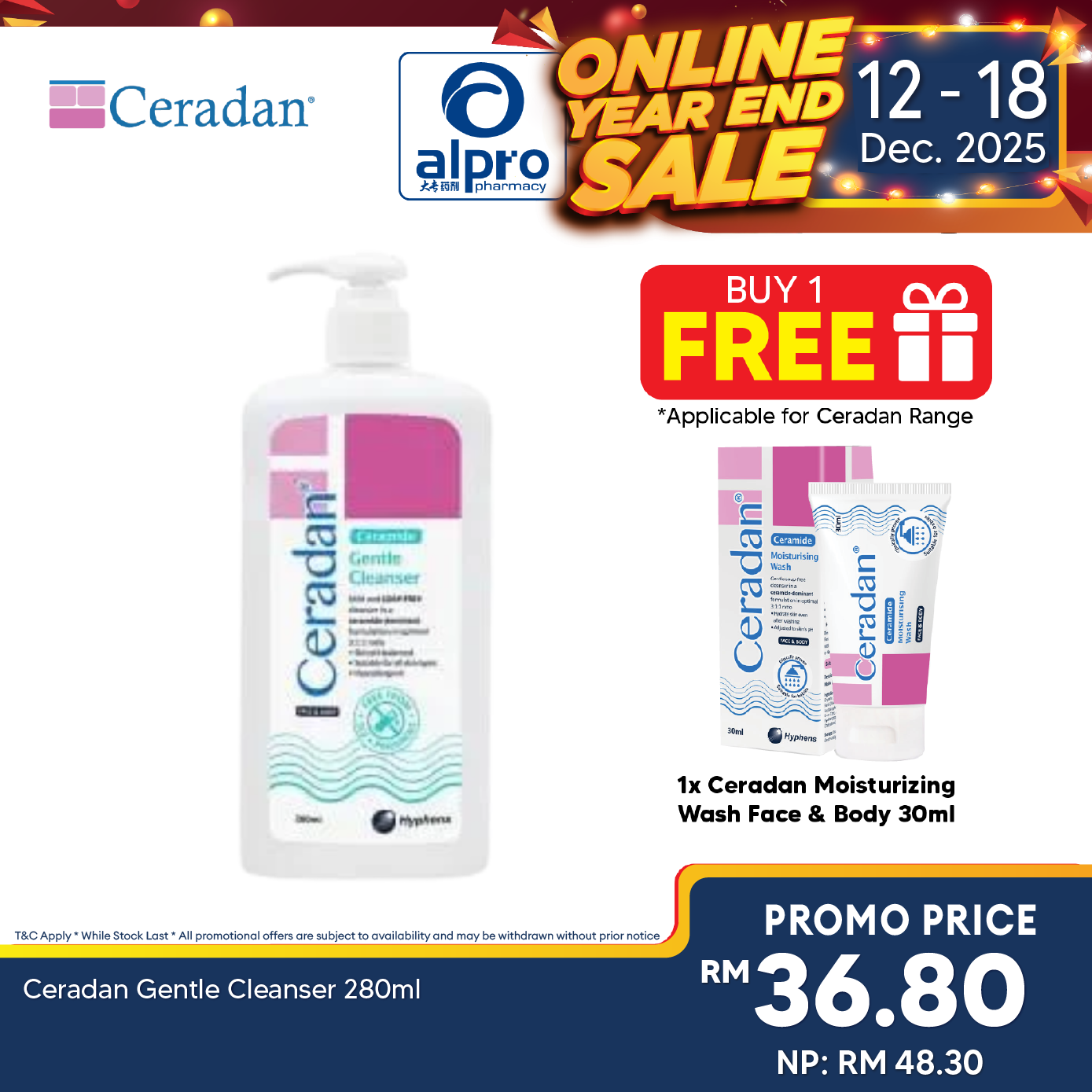 Ceradan Gentle Cleanser 280ml Alpro Pharmacy