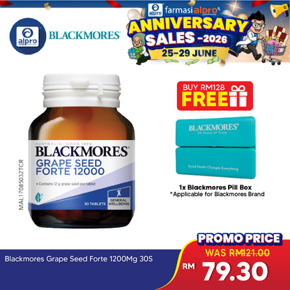 Blackmores Grape Seed Forte 1200mg 30s | General Well-being Blackmores