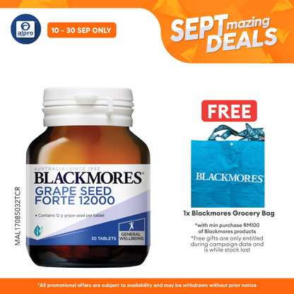 Blackmores Grape Seed Forte 1200mg 30s | General Well-being Alpro Pharmacy