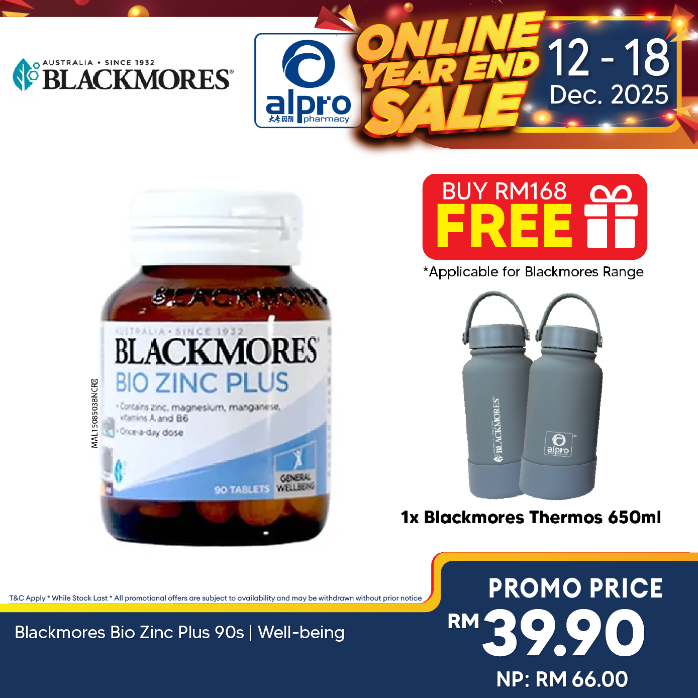 Blackmores Bio Zinc Plus 90s | Well-being Blackmores