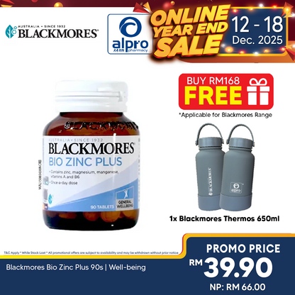Blackmores Bio Zinc Plus 90s | Well-being Blackmores