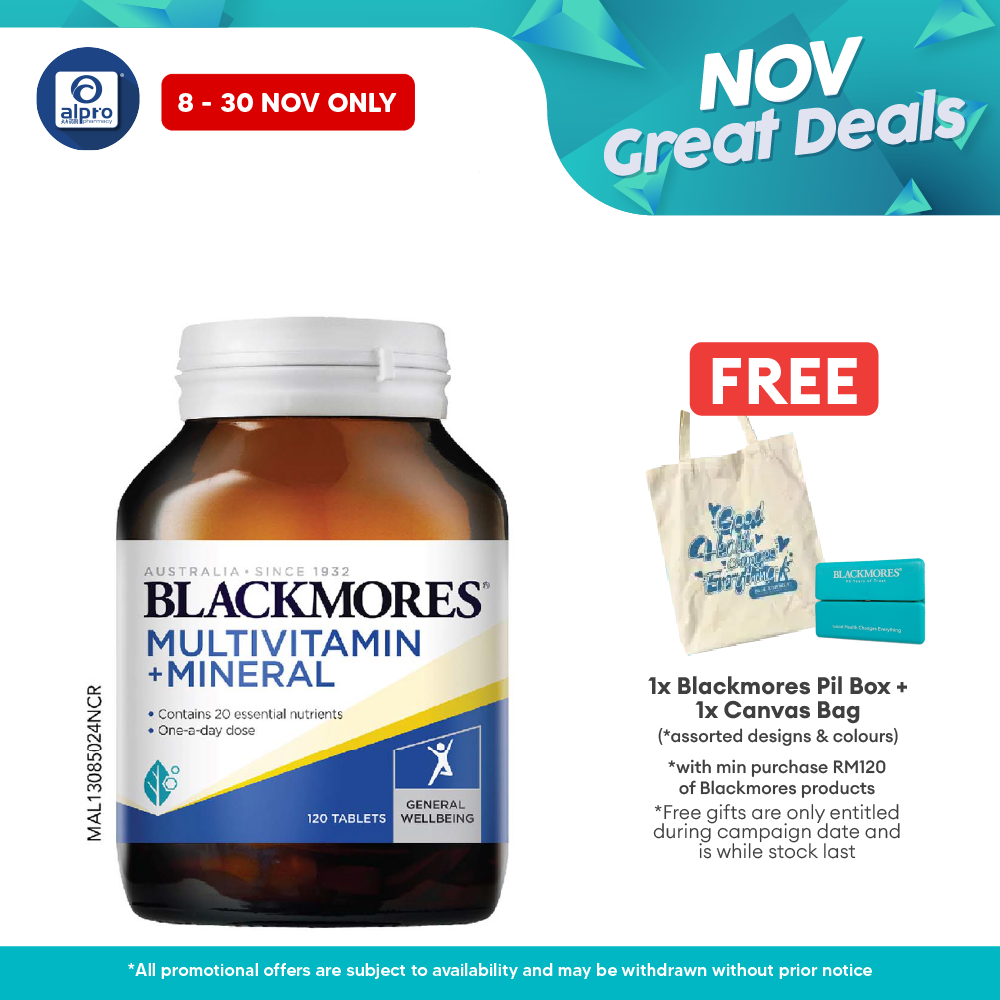 Blackmores Multivitamins + Minerals 120s | General Well-being Blackmores