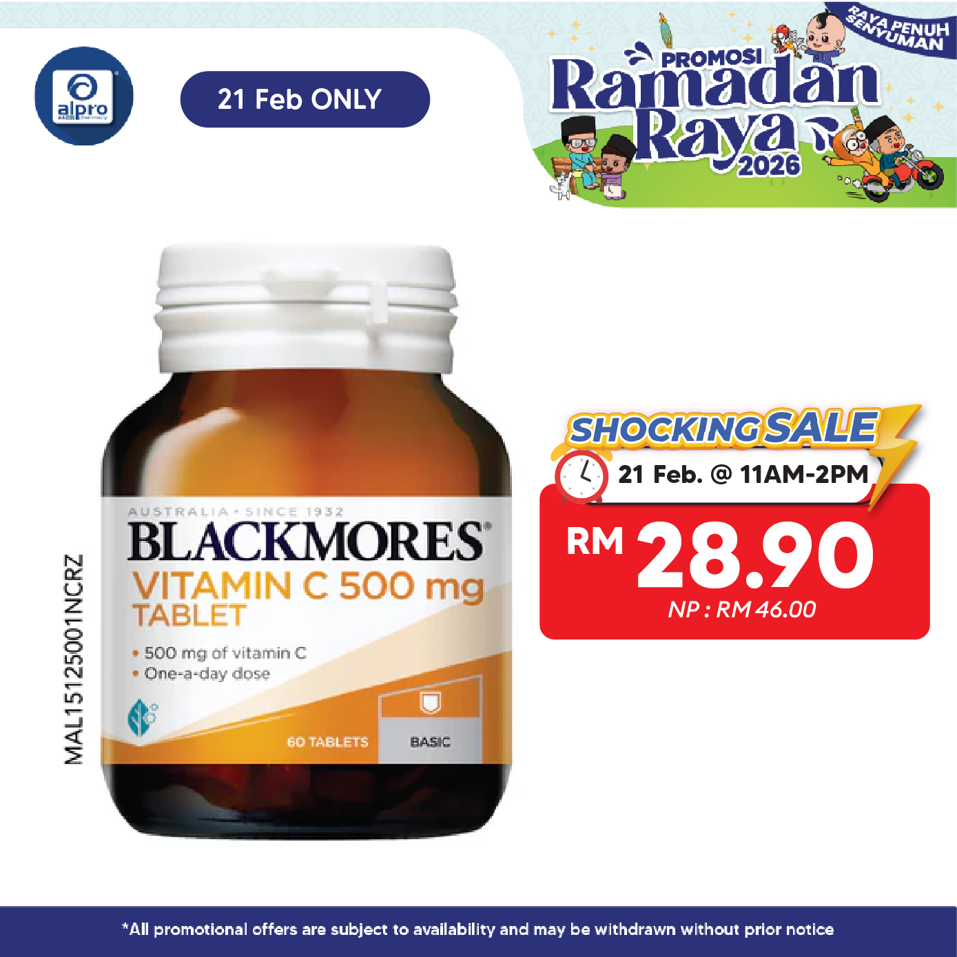 Blackmores Vitamin C 500mg 60s | Helps to Support Blood Vessels Blackmores