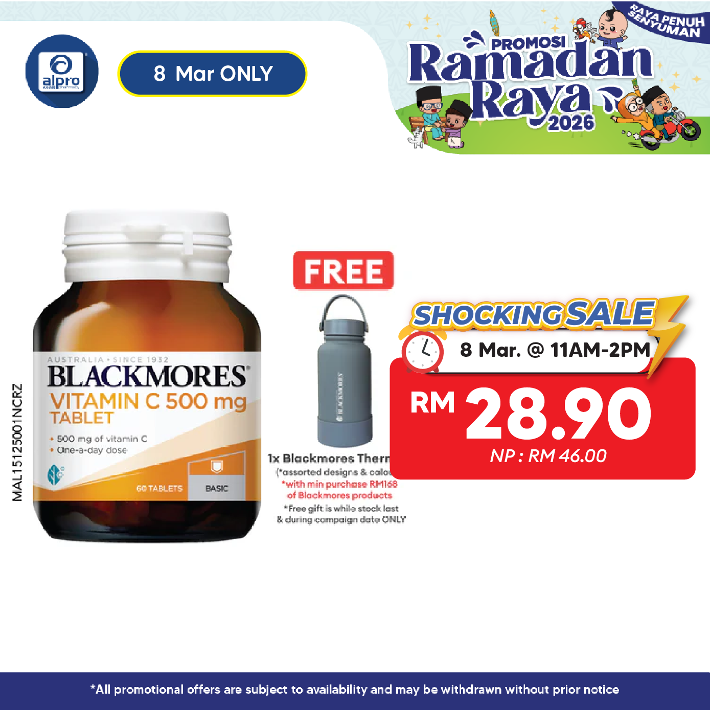 Blackmores Vitamin C 500mg 60s | Helps to Support Blood Vessels Blackmores