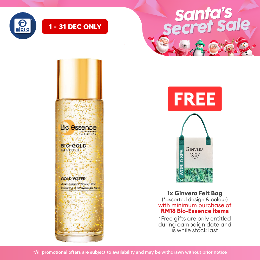 Bio-Essence Bio-Gold Gold Water 150ml | Prevent Skins Dryness Alpro Pharmacy