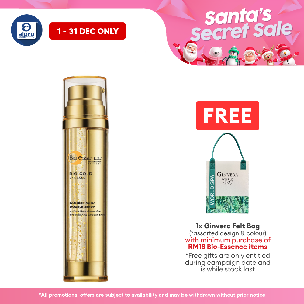 Bio-Essence Bio-Gold Golden Ratio Double Serum 36g | LIght-Weight Water Based Serum Bio essence