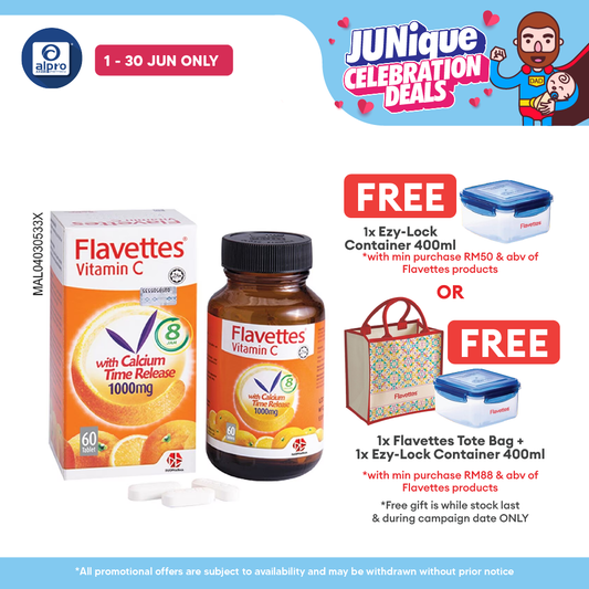Flavettes Vitamin C With Calcium Time Release1000mg 60S | Gentle On Stomach Flavettes