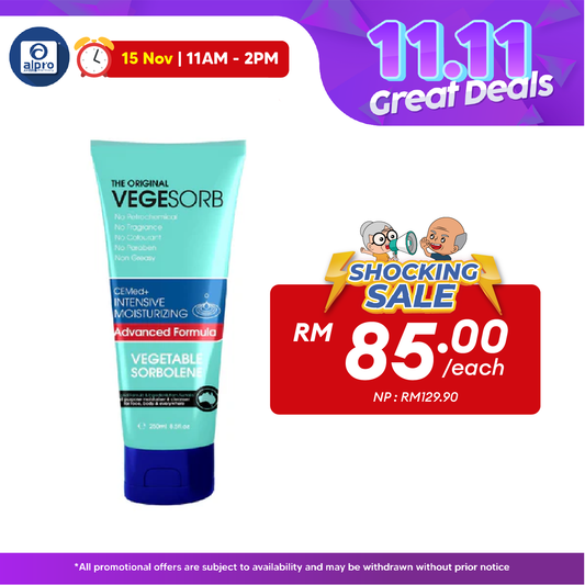 The Original Vegesorb Ce Med+ Moisturiser 250ml | For Intense Dry Skin The Original Vege