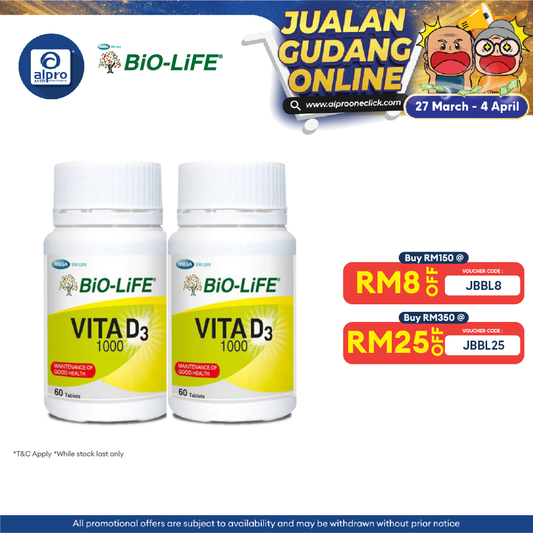 Bio-Life Vitamin D3 2x60s | Bone Health Bio-life