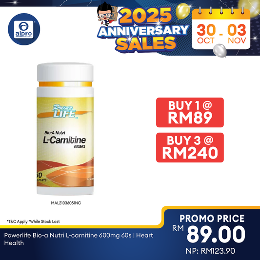 Powerlife Bio-A Nutri L-Carnitine 600mg 60s Powerlife