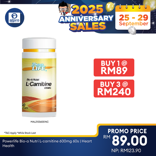 Powerlife Bio-A Nutri L-Carnitine 600mg 60s