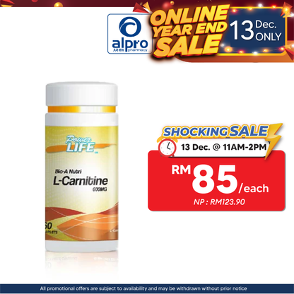 Powerlife Bio-A Nutri L-Carnitine 600mg 60s Powerlife