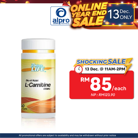 Powerlife Bio-A Nutri L-Carnitine 600mg 60s Powerlife