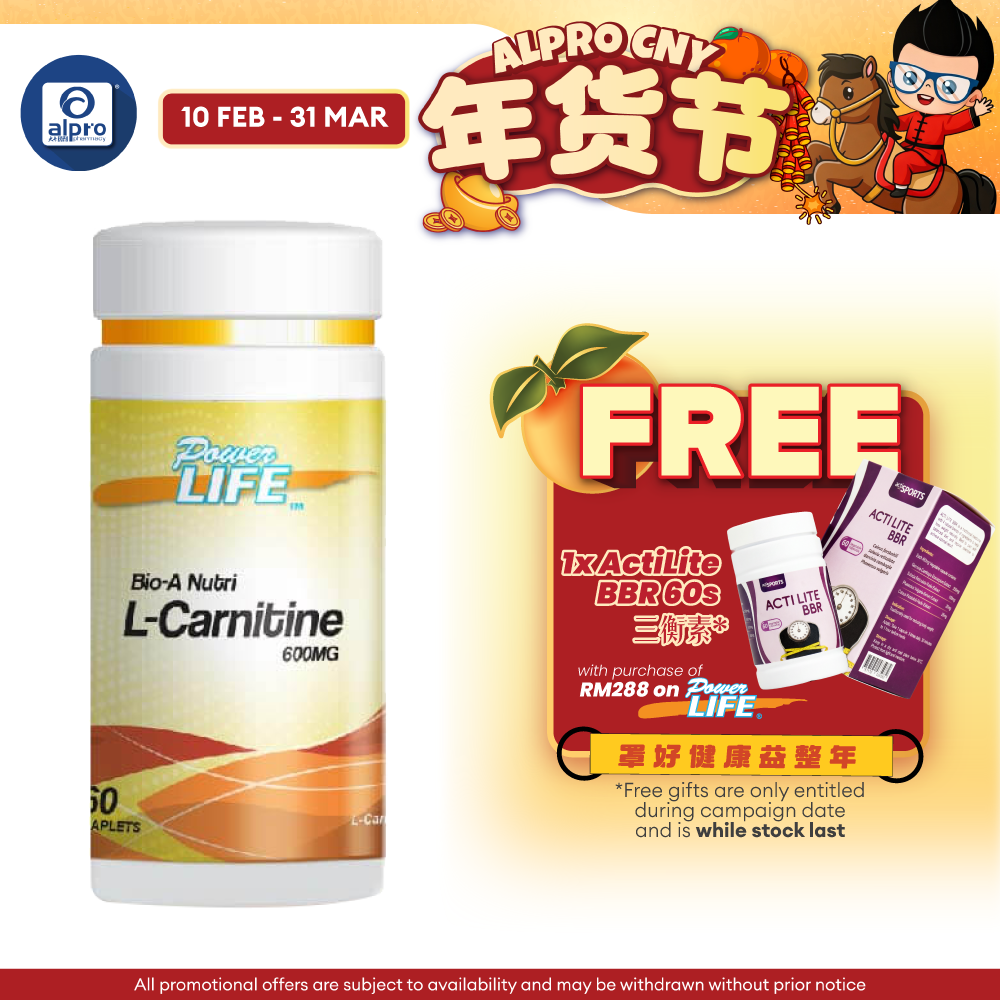 Powerlife Bio-A Nutri L-Carnitine 600mg 60s Powerlife