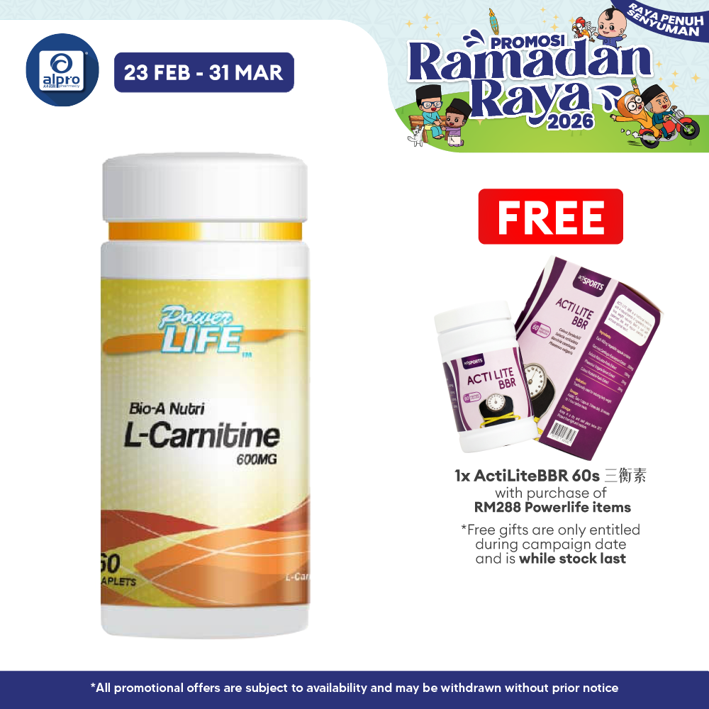 Powerlife Bio-A Nutri L-Carnitine 600mg 60s Powerlife