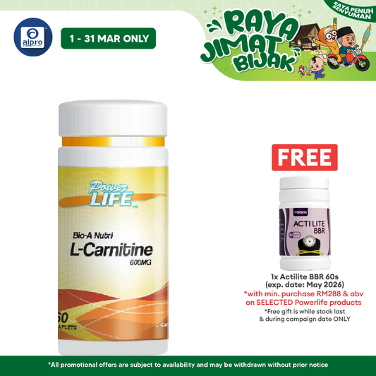 Powerlife Bio-A Nutri L-Carnitine 600mg 60s Powerlife