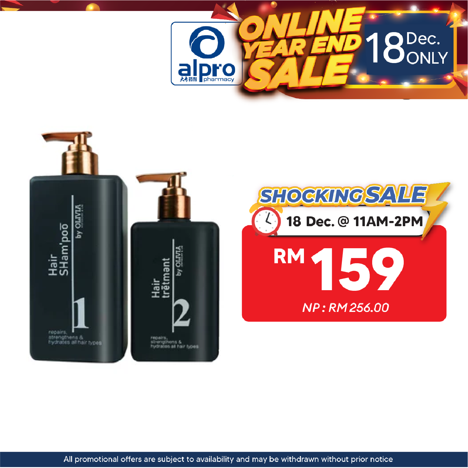 Olivia Hair Shampoo & Treatment Hair Care Set | For Silky Soft Strands