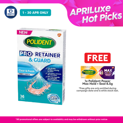 Polident Proretainer & Guard Daily Cleanser 36s | Lifts Stains and Removes Discolouration. Polident