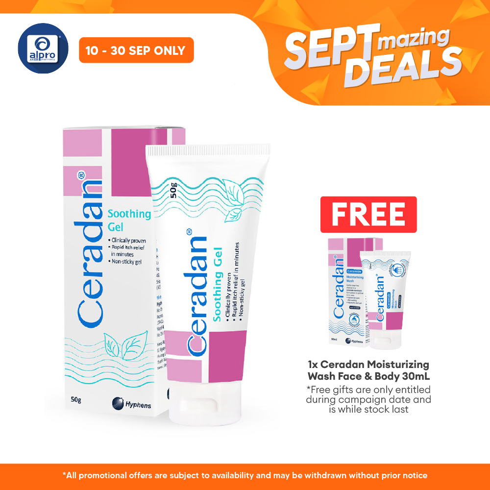Ceradan Soothing Gel 50g | Itch Reliever Gel Alpro Pharmacy