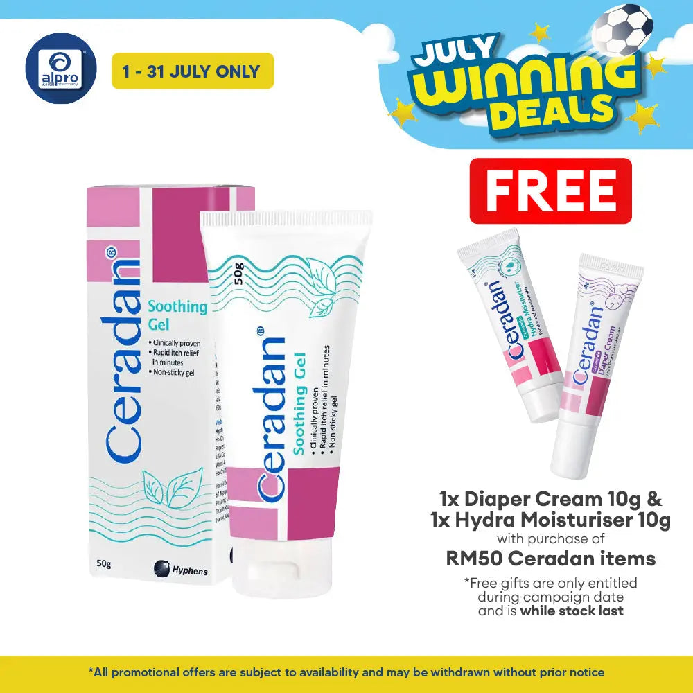Ceradan Soothing Gel 50g | Itch Reliever Gel Ceradan