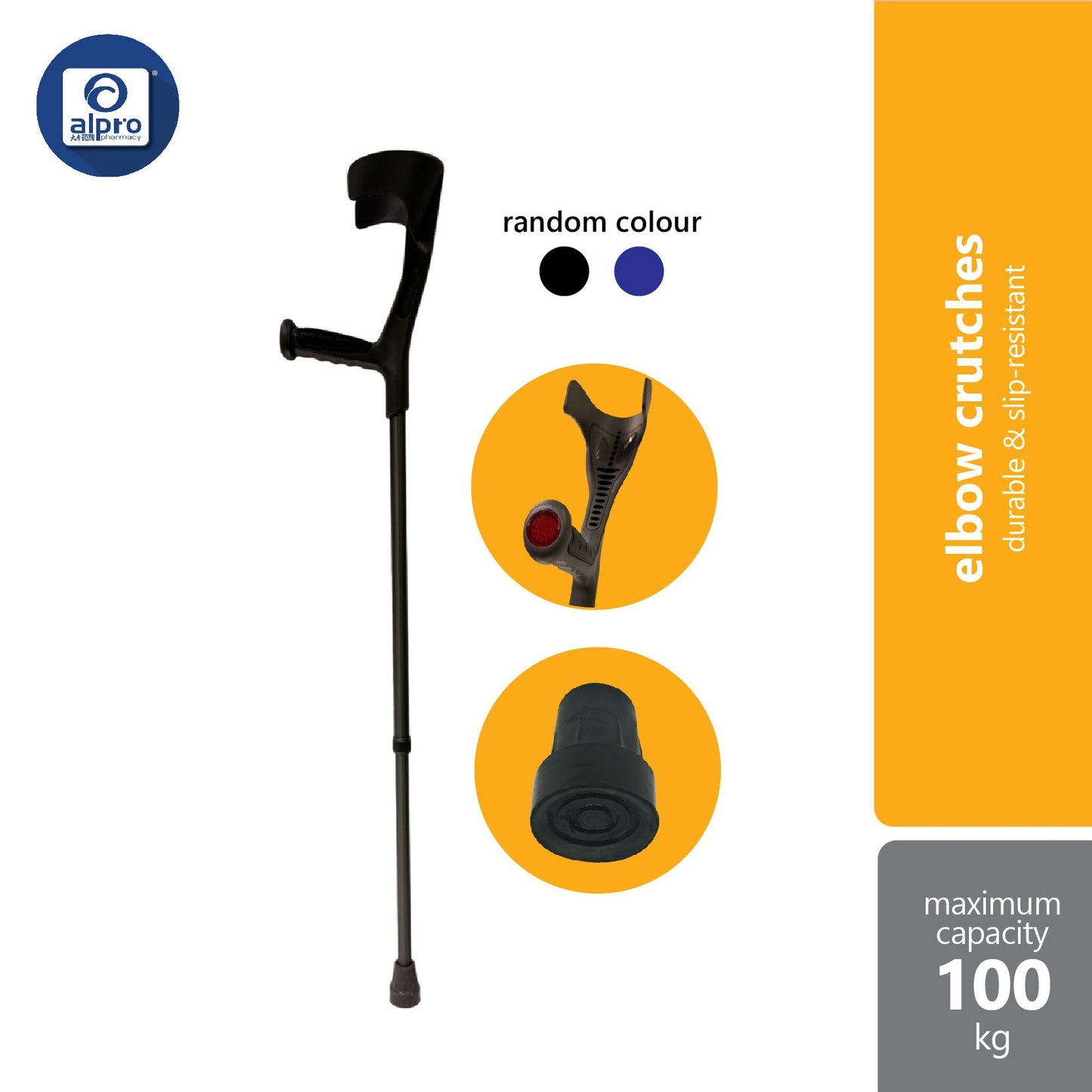 Anzen Elbow Crutches | Forearm Crutches | 1 Piece Anzen