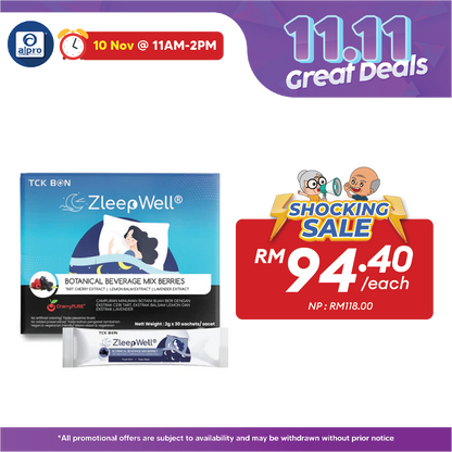 TCK BON Zleep Well 30 Sachets | Helps Alleviate Stress & Calms Down TCK BON