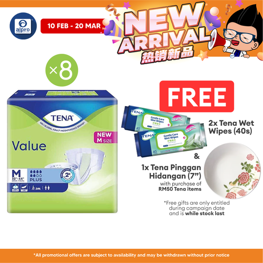 (B) Tena Value Plus (M) 10s (8s) | Skin Soothing Layer Tena