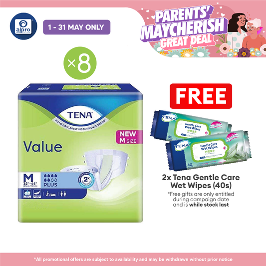 (B) Tena Value Plus (M) 10s (8s) | Skin Soothing Layer Tena