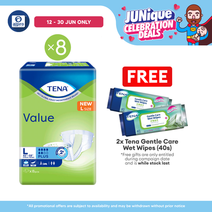 (B) Tena Value Plus (L) 8s (8s) | Leakage Prevention Tena