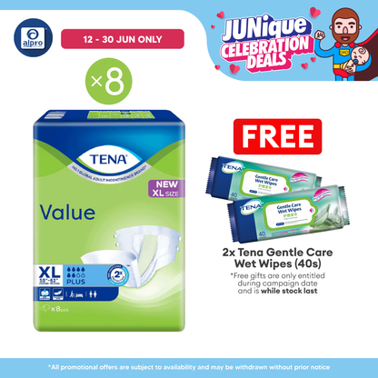 (B) Tena Value Plus (XL) 8s (8s) | Comfortable Fit Tena