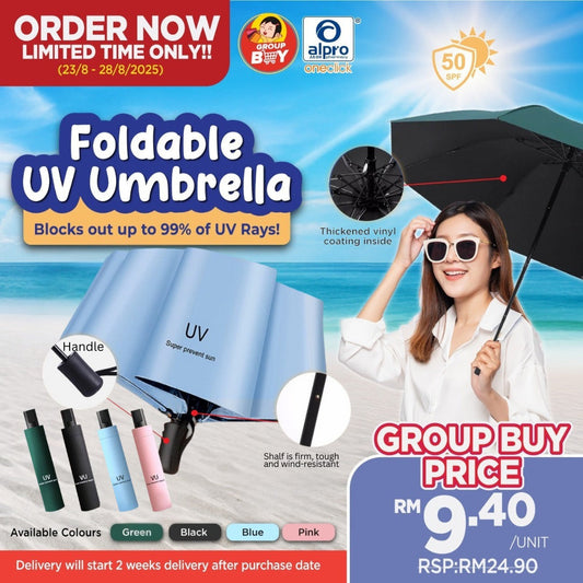 [Group Buy Delivery Starts: 12/09/2025] Sun Umbrella Sunscreen UV 1s (Black/ Pink/ Green/ Blue) Group Buy