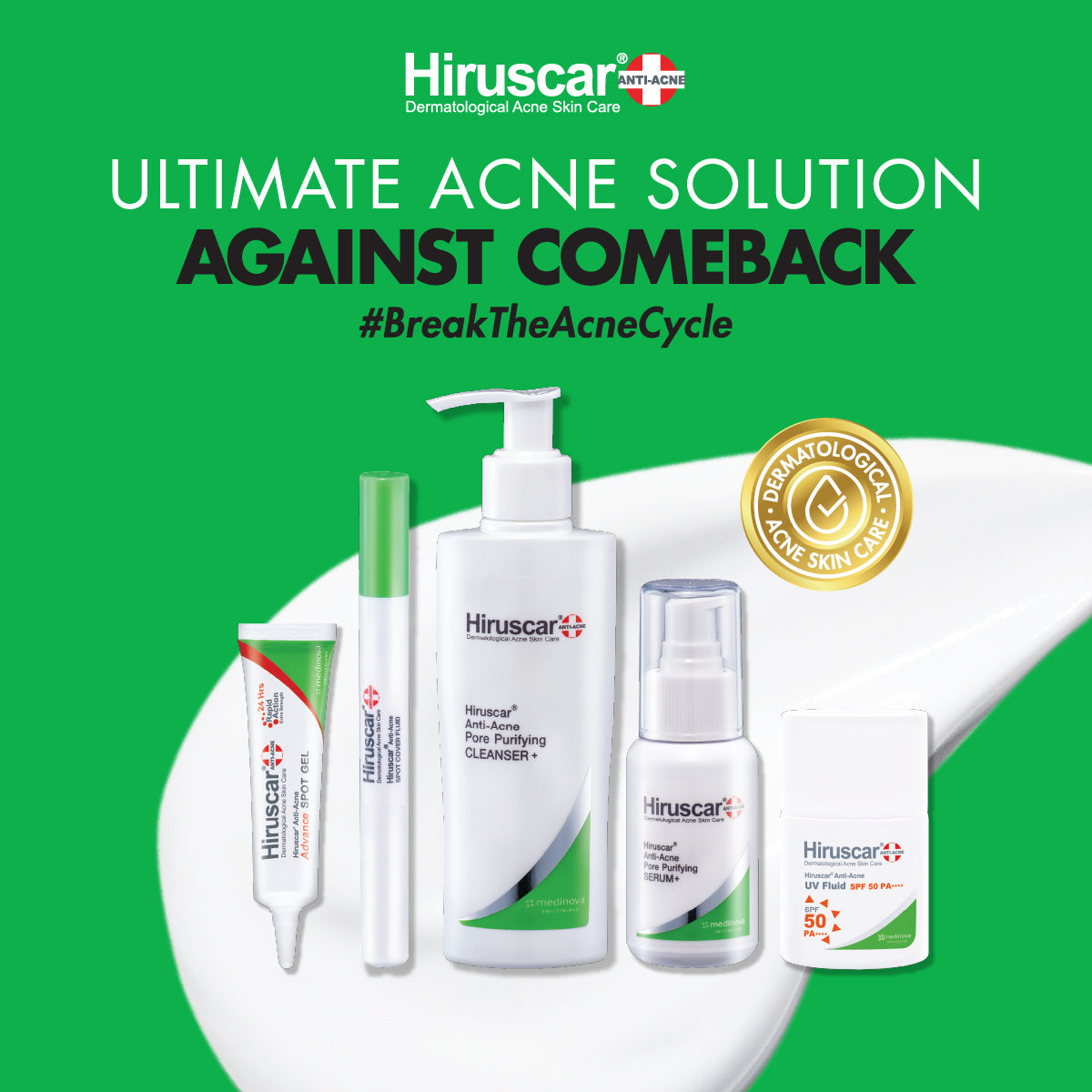 Hiruscar Anti-Acne Advance Spot Gel 10g | Rapid Scar & Acne Treatment in 24 Hours Hiruscar