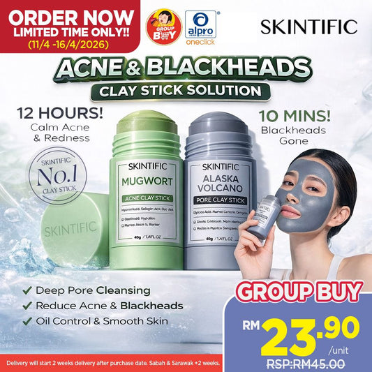 Skintific Alaska Volcano Clay Mask Stick 40g | Exfoliates Blackheads & Pores Skintific