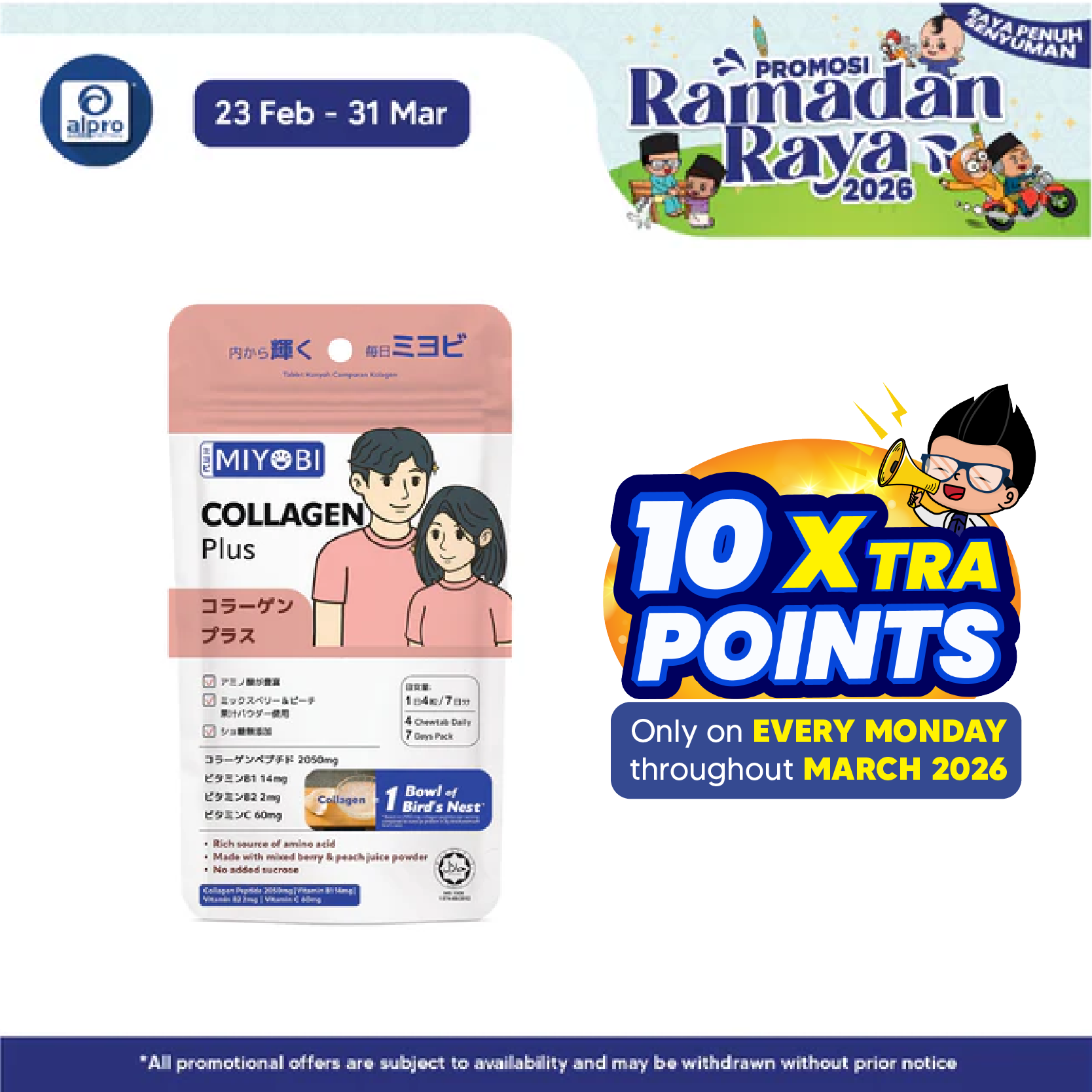 Miyobi Collagen Plus Chewable Tablet 28s | No Added Sucrose Miyobi