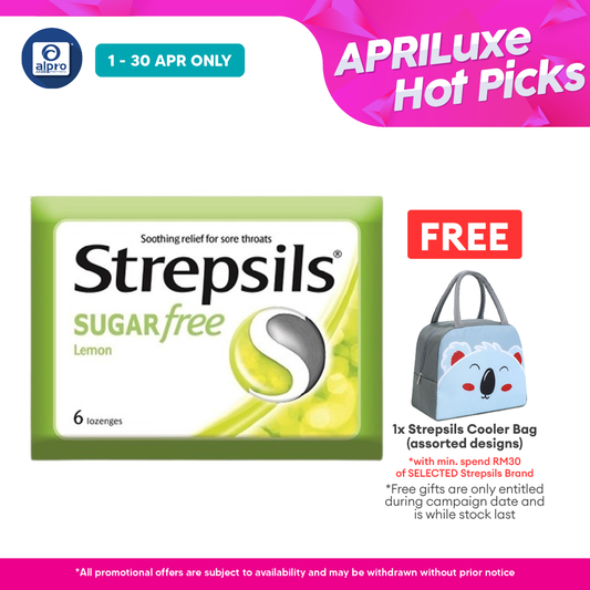 Strepsils Lemon Sugar Free 6s| Soothing Effective Relief for Throat Strepsils