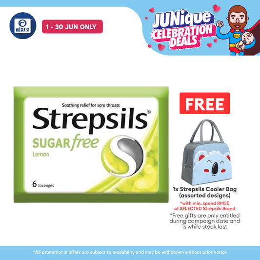 Strepsils Lemon Sugar Free 6s| Soothing Effective Relief for Throat Strepsils