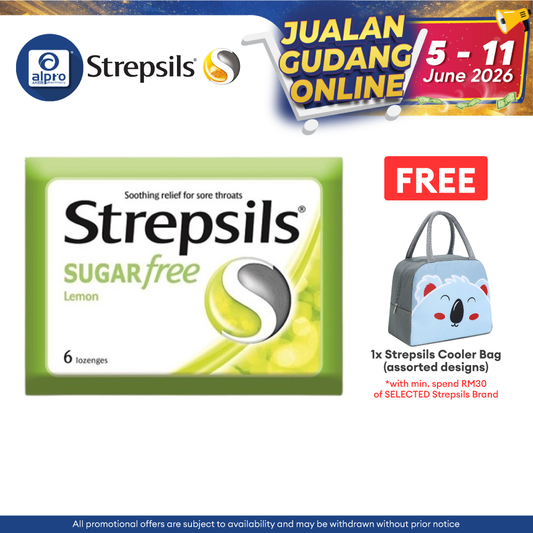 Strepsils Lemon Sugar Free 6s| Soothing Effective Relief for Throat Strepsils