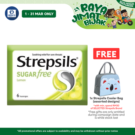 Strepsils Lemon Sugar Free 6s| Soothing Effective Relief for Throat Strepsils