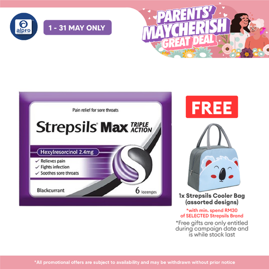 Strepsils Max Blackcurrant 6s | Soothing Effective Relief for Throat Strepsils