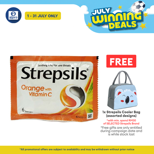 Strepsils Orange with Vitamin C 100 6s | Soothing Effective Relief for Throat Strepsils