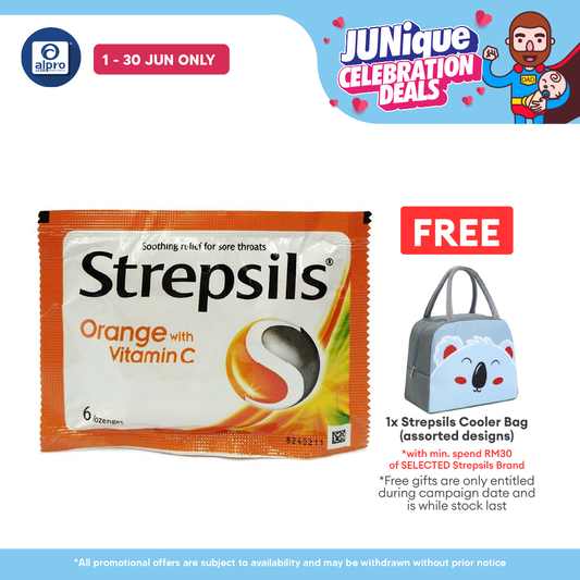 Strepsils Orange with Vitamin C 100 6s | Soothing Effective Relief for Throat Strepsils