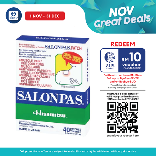 Hisamitsu Salonpas 40s | Relieve Aches and Muscle Pain Alpro Pharmacy