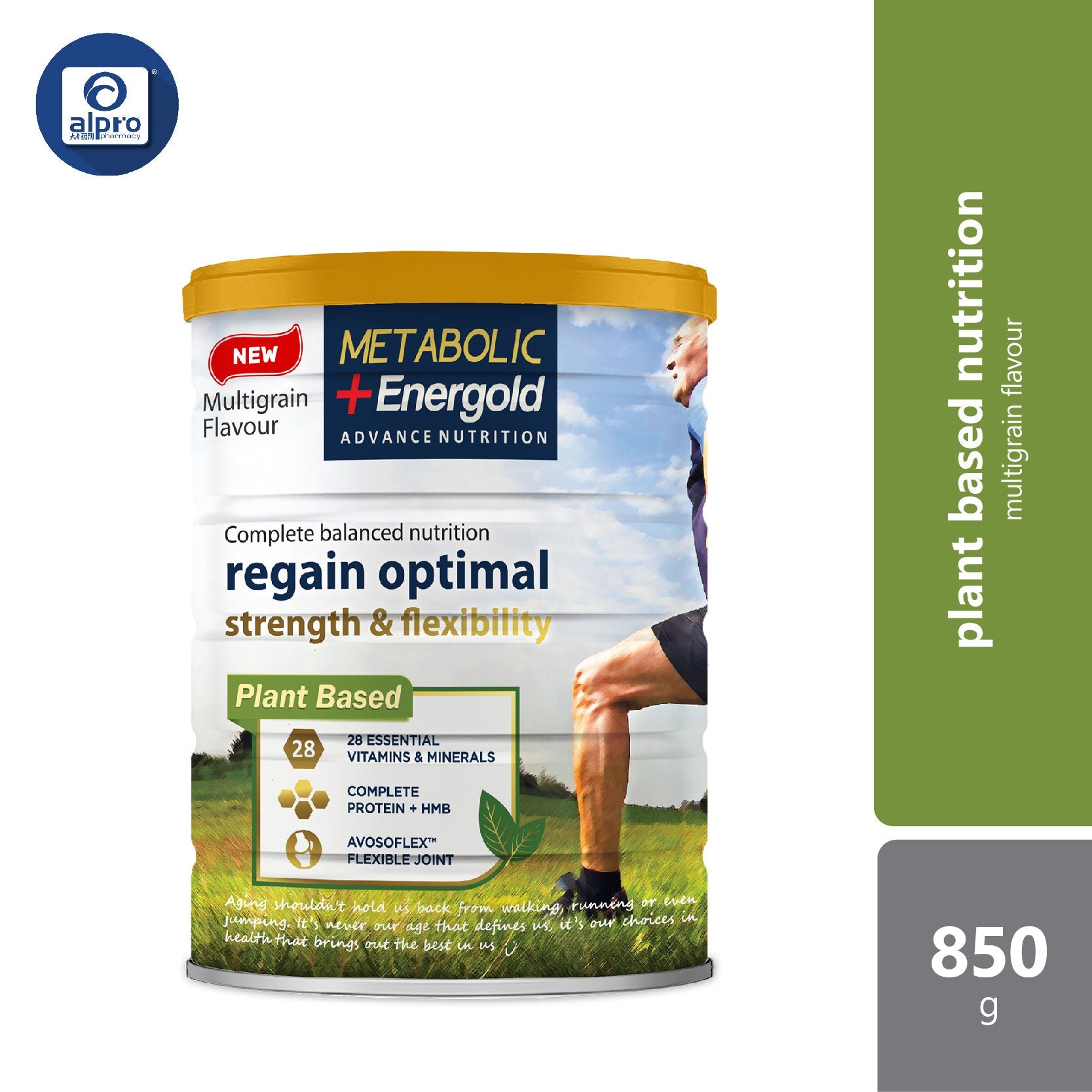 Metabolic + Energold Plant Based 850g | For Muscle Strength & Joint Flexibility Metabolic+
