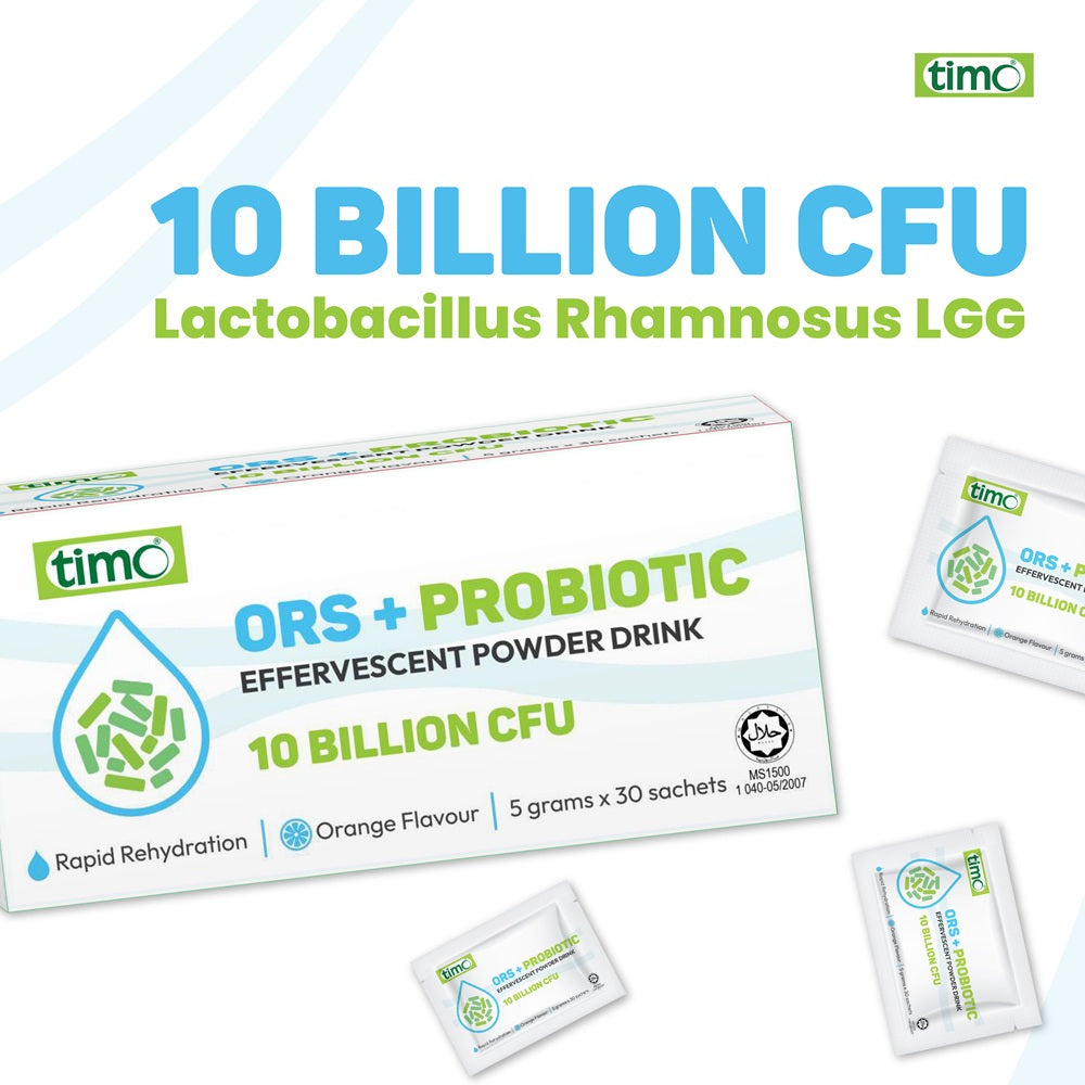 TIMO ORS+ Probiotic Effervescent Powder Drink 5g X 30 Sachets Timo